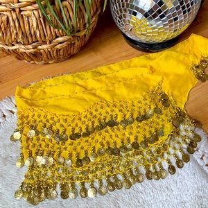 Yellow Wrap Coin Skirt Burning Man Festivals Coachella